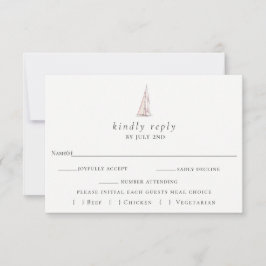 Elegante Sailboat Wedding RSVP Card