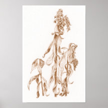 Elegante saisonale botanische Tinten-Kunst-Wandpos