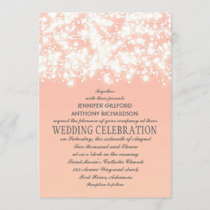 elegante Saitenleuchten für Hochzeitseinladungen Einladung
