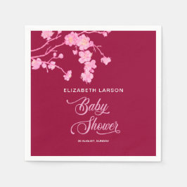 Elegante Sakura Cherry Blossoms Babydusche Serviette