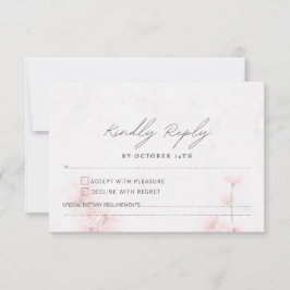 Elegante Sakura Rosa Blumenkirsche Blossom Hochzei RSVP Karte