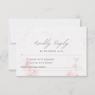 Elegante Sakura Rosa Blumenkirsche Blossom Hochzei RSVP Karte