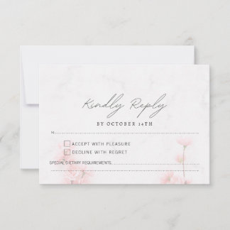 Elegante Sakura Rosa Blumenkirsche Blossom Hochzei RSVP Karte