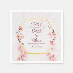 Elegante Sakura Rosa Blumenkirsche Blossom Hochzei Serviette