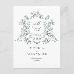 Elegante Salbei-Französische-Garten-Hochzeit - Ter Postkarte
