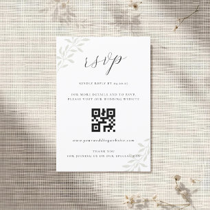 Elegante Salbei-Grün-Hochzeit QR-Code RSVP Karte