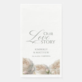 Elegante Salbei-Grün-Rosen-Hochzeit Serviette