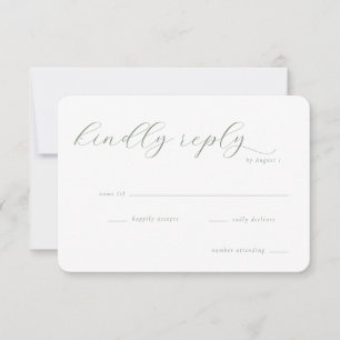 Elegante Salbei-Minimalist-Einladung RSVP Karte