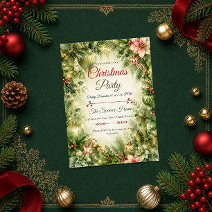 Elegante Salbei-Weihnachtsfeier Einladung