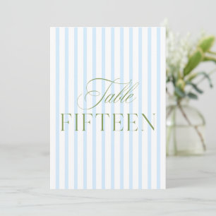 Elegante Salbeigrün- und Blaue Hochzeit 15 Tischnu Einladung