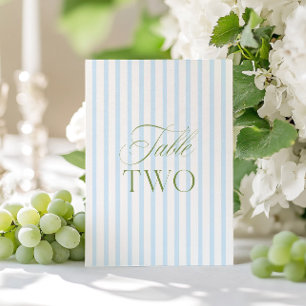 Elegante Salbeigrün- und Blaue Hochzeitstisch-Numm Einladung