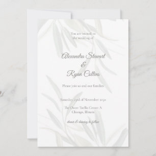Elegante Salbeigrüne Botanische Hochzeitseinladung Einladung