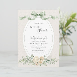 Elegante Salbeigrüne Florale Vintage Brautparty Einladung