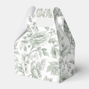 Elegante Salbeigrüne Rosenblüten Geschenkschachtel