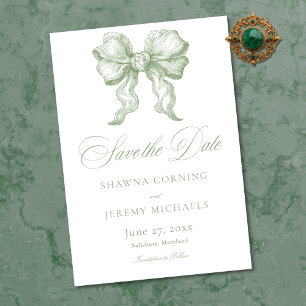Elegante Salbeigrüne Toile Französische Manor-Hoch Save The Date
