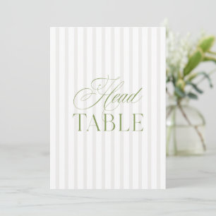 Elegante Salbeigrüne und Beige Hochzeitstisch-Numm Einladung