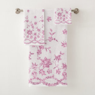 ÉLÉGANTE SALLE DE BAINS EN DIAMANT ROSE BLANC