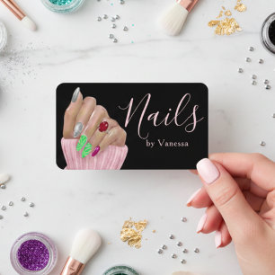 Elegante Salon-Branding Premium-Nagelkünstler Visitenkarte