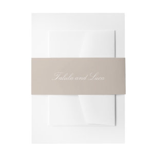 Elegante Sandy neutrale traditionelle Hochzeit Einladungsbanderole
