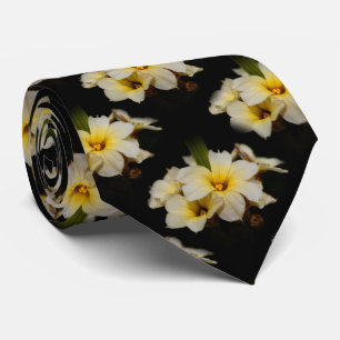 Elegante Satin-Blume auf Schwarz Krawatte