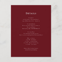 Elegante, saubere Details zur Hochzeit Begleitkarte