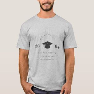 Elegante saubere minimale einfache Graduierungspau T-Shirt