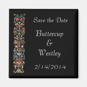 Elegante Save the Date antike Kunstmagnete Magnet