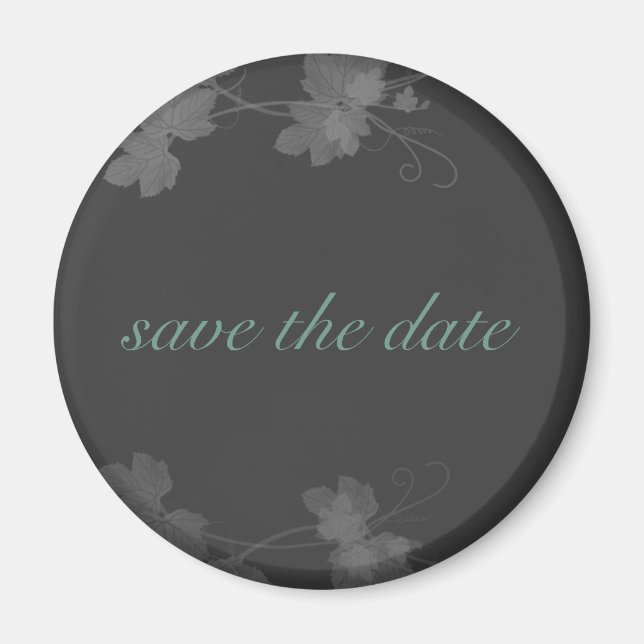 Elegante Save the Date Blau- und Schwarz-Weiß-Vin Magnet (Vorne)
