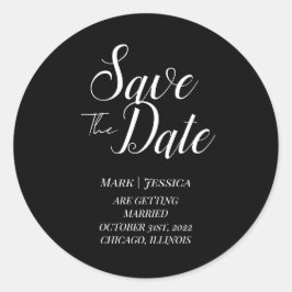Elegante Save The Date Dankeskarten Runder Aufkleber