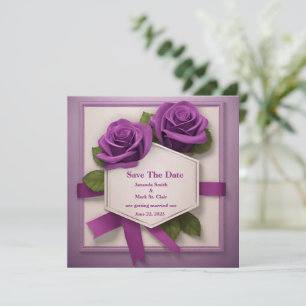 Elegante Save-the-Date: Eine Affäre mit einer viol Save The Date