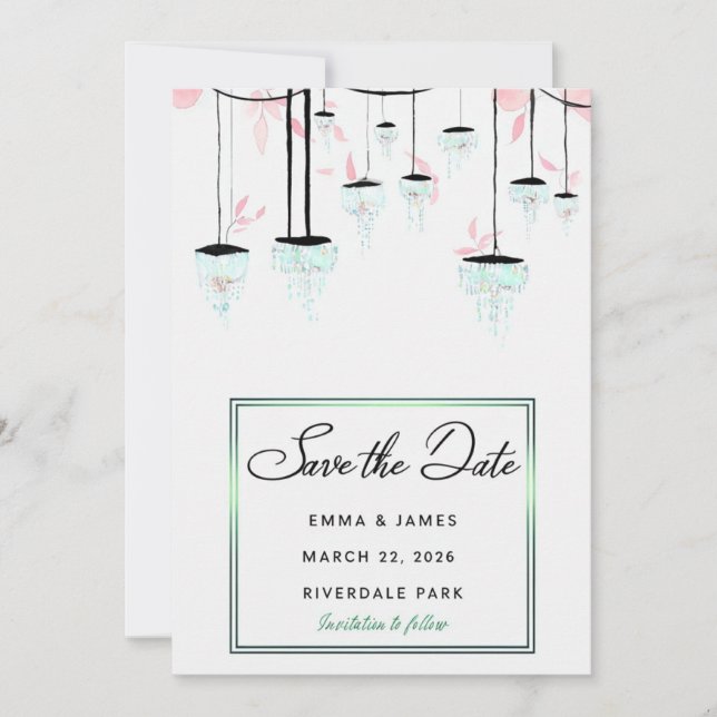 Elegante Save the Date Einladung (Vorderseite)