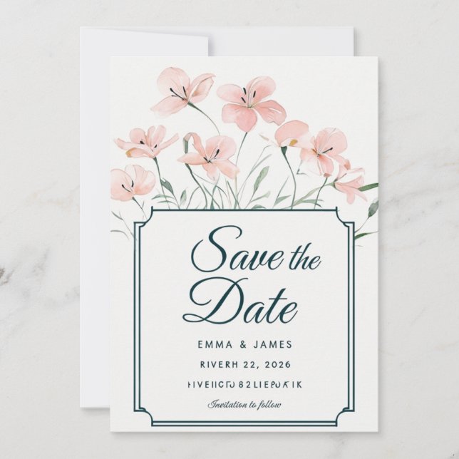 Elegante, Save the Date Einladung (Vorderseite)