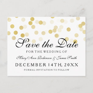 Elegante Save the Date Goldfolien-Glitzer-Lichter Ankündigungspostkarte