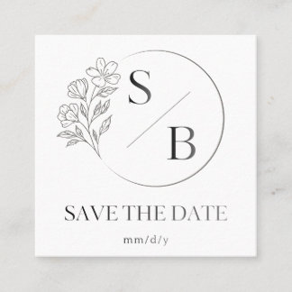 Elegante Save-the-Date-Hochzeits-Einladungskarte M Telefonnummerkarte