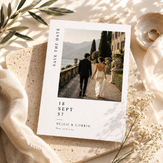 Elegante Save-the-Date-Karte für eine Hochzeit am  Save The Date