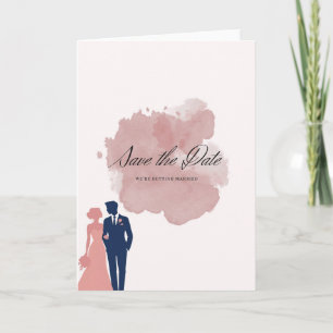 Elegante Save the Date Karte im Aquarell-Stil mit