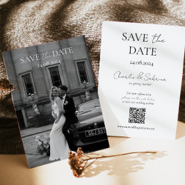 Elegante Save the Date-Karte mit QR-Code für Hochz Date