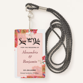 Elegante Save the Date Korallen Blume Wasserfarbe Ausweis