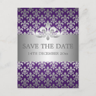 Elegante Save the Date Lilie lila Ankündigungspostkarte