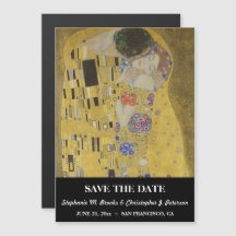 Elegante Save the Date mit "Der Kuss" Version 1