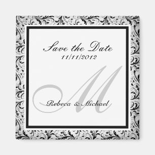 Elegante Save the Date Monogram-Magnete Magnet