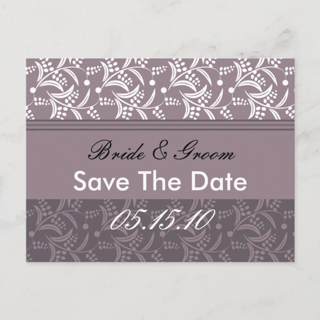 Elegante Save the Date Postkarten (Vorderseite)