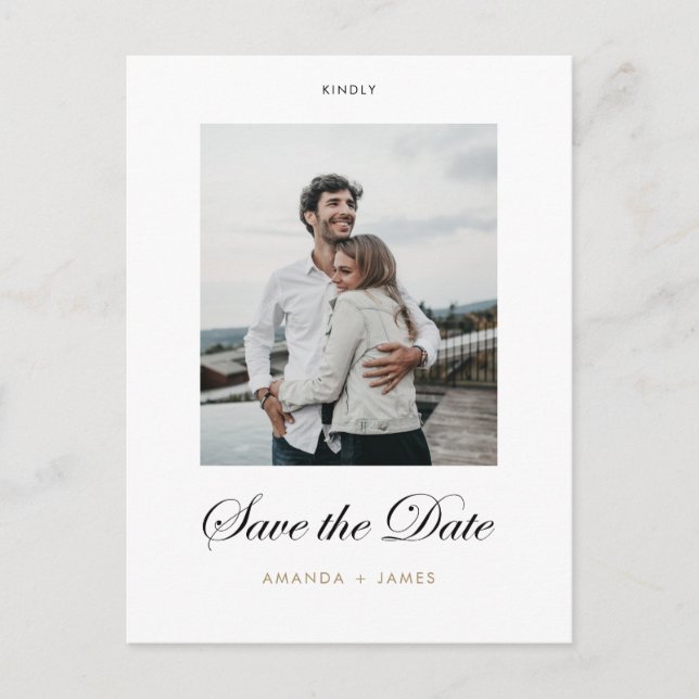Elegante Save the Date Postkarten mit benutzerdefi (Vorderseite)