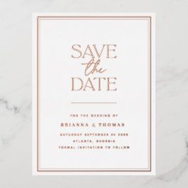 Elegante Save the Date Rose Gold Folie Einladungspostkarte