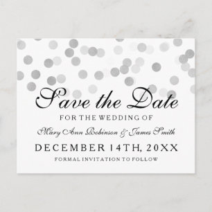 Elegante Save the Date silberne Ankündigungspostkarte
