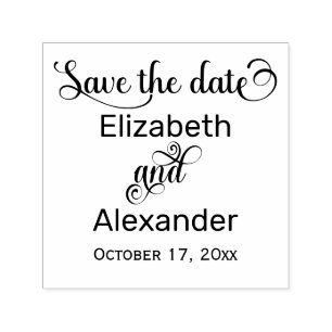 Elegante Save-the-Date-Typografie-Monogramm Permastempel