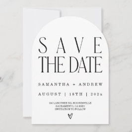 Elegante Save the Date weiße und schwarze Karte
