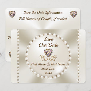 Elegante Save the Dates, Personalisierte Hochzeit Einladung