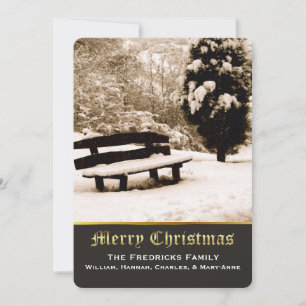 Élégante scène hivernale Carte de voeux de Noël