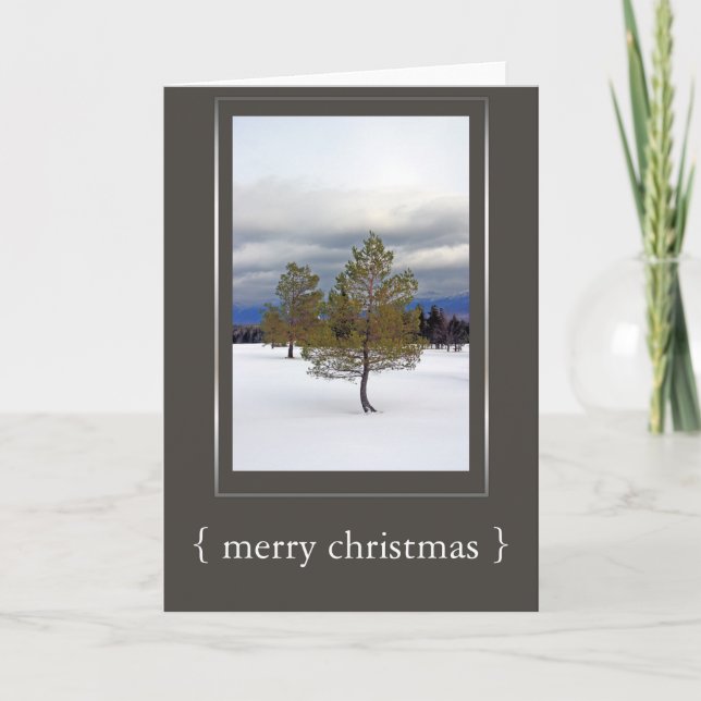 Élégante scène hivernale Joyeuse carte de Noël (Devant)